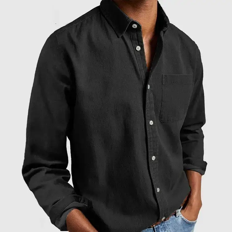 Men's Pink Long Sleeve V Neck Lapel Sweatshirt — feature 23