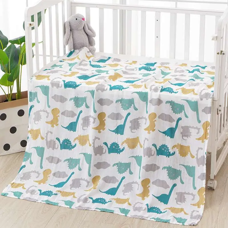 Newborn Baby Swaddle Quilt with Dinosaur Print - Image 23