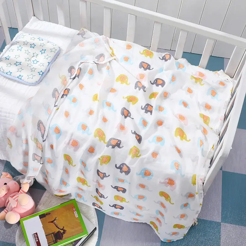 Newborn Baby Swaddle Quilt with Dinosaur Print - Image 3