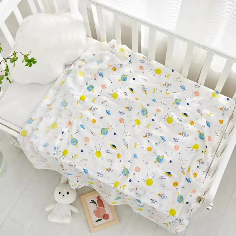 Newborn Baby Swaddle Quilt with Dinosaur Print - Image 34
