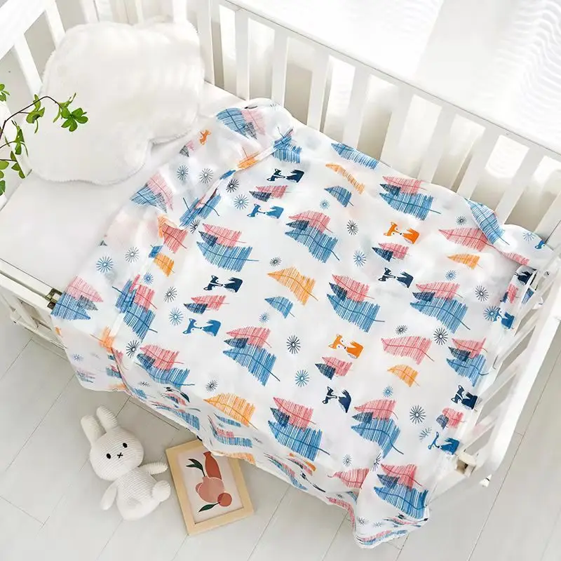 Newborn Baby Swaddle Quilt with Dinosaur Print - Image 35