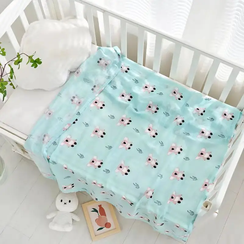 Newborn Baby Swaddle Quilt with Dinosaur Print - Image 36