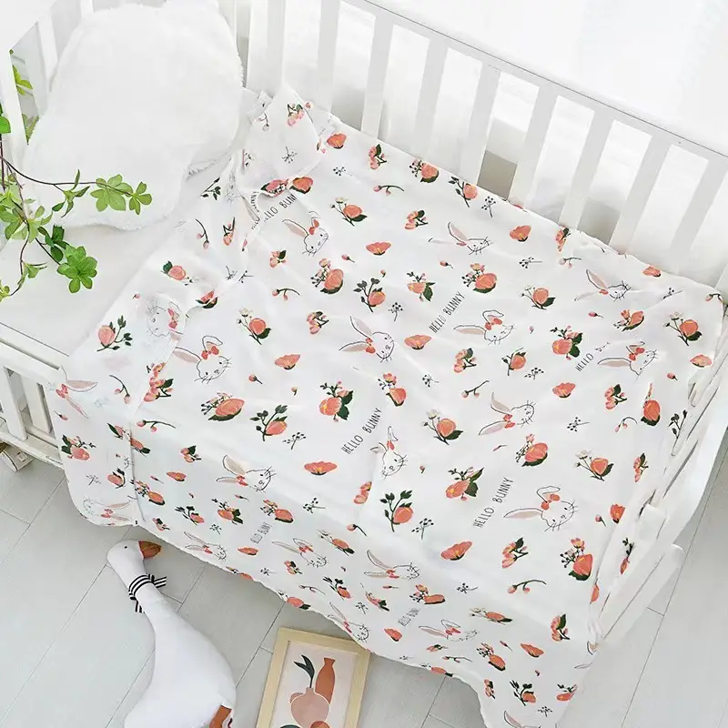 Newborn Baby Swaddle Quilt with Dinosaur Print - Image 39