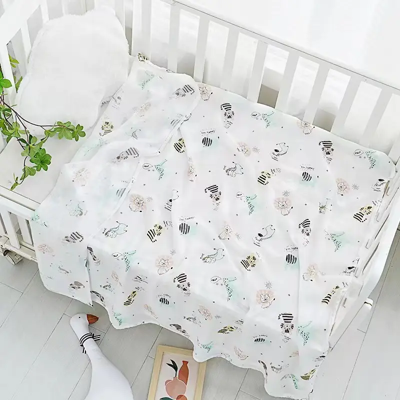 Newborn Baby Swaddle Quilt with Dinosaur Print - Image 40
