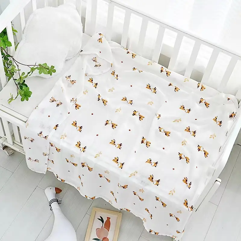 Newborn Baby Swaddle Quilt with Dinosaur Print - Image 42