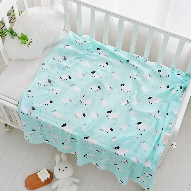 Newborn Baby Swaddle Quilt with Dinosaur Print - Image 45