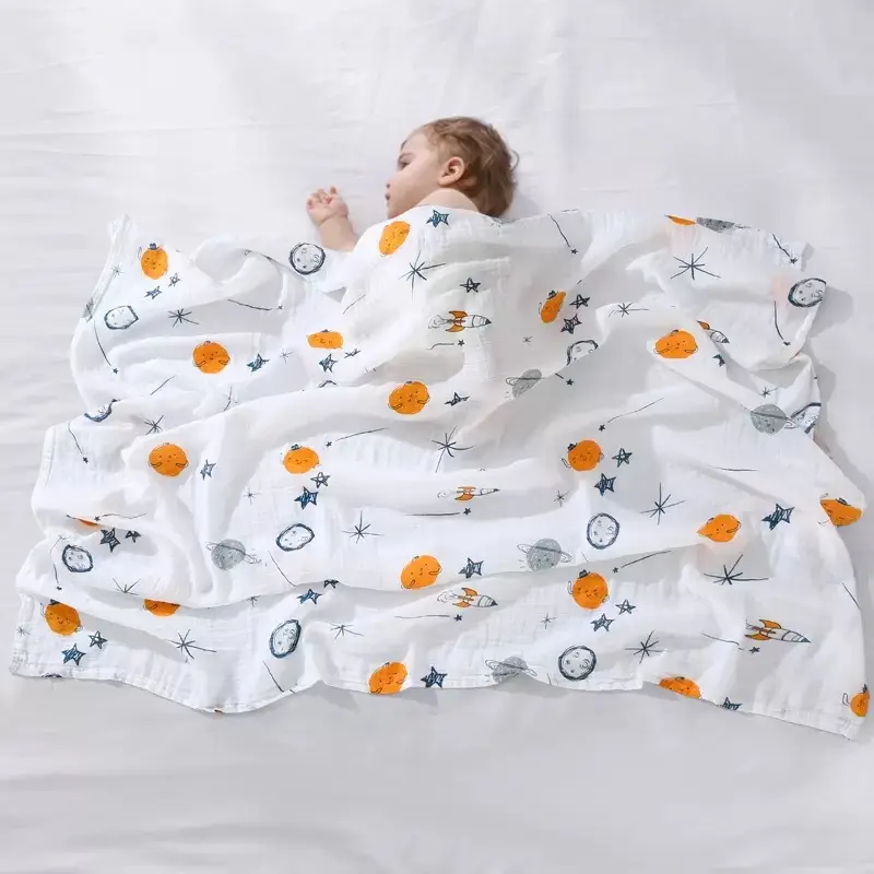 Newborn Baby Swaddle Quilt with Dinosaur Print - Image 46