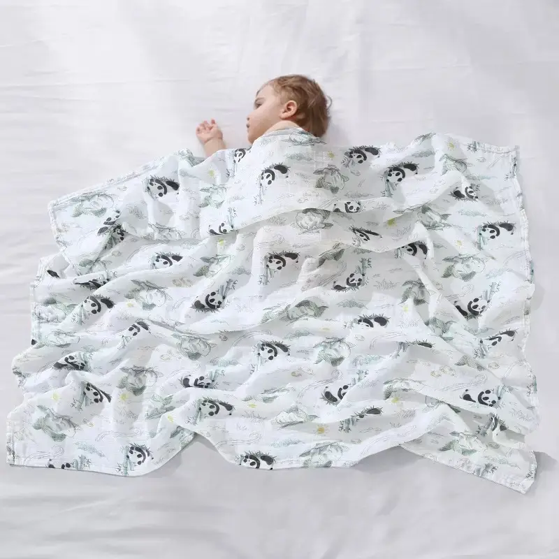 Newborn Baby Swaddle Quilt with Dinosaur Print - Image 47