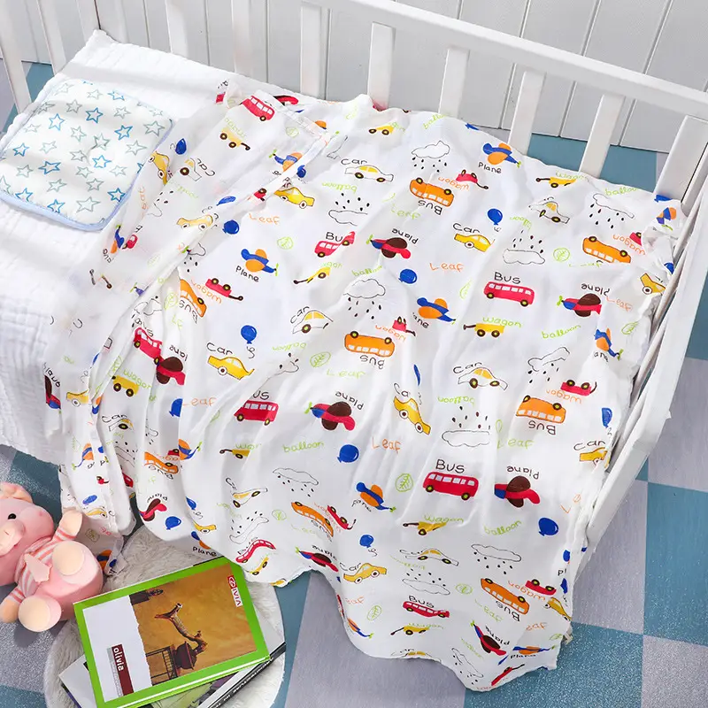 Newborn Baby Swaddle Quilt with Dinosaur Print - Image 6