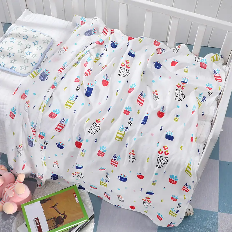 Newborn Baby Swaddle Quilt with Dinosaur Print - Image 8