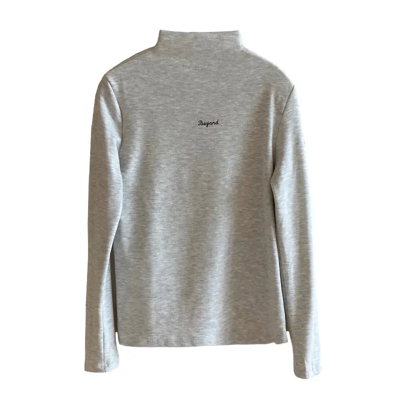 Derong Velvet Long Sleeve Black Turtleneck Top - Image 8
