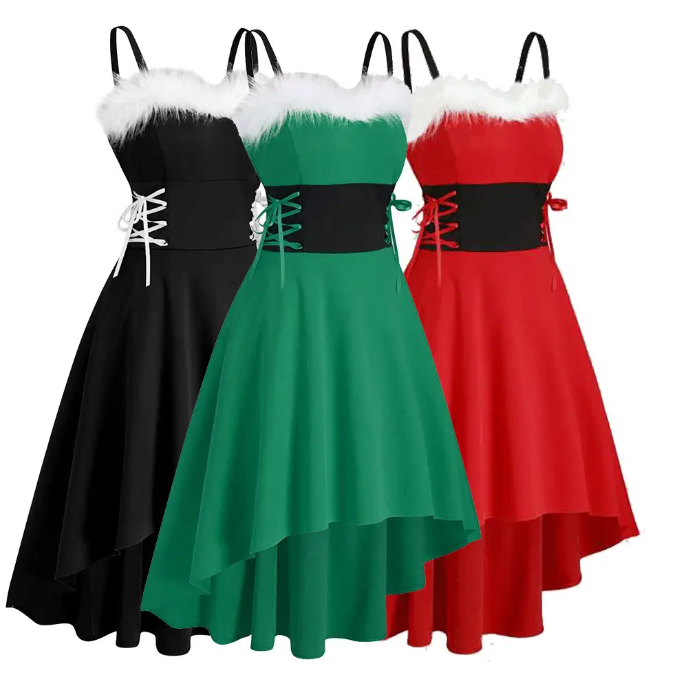 4 Color 8 Size Christmas Costume Dress Bunny Sexy Tight Waist - Image 5
