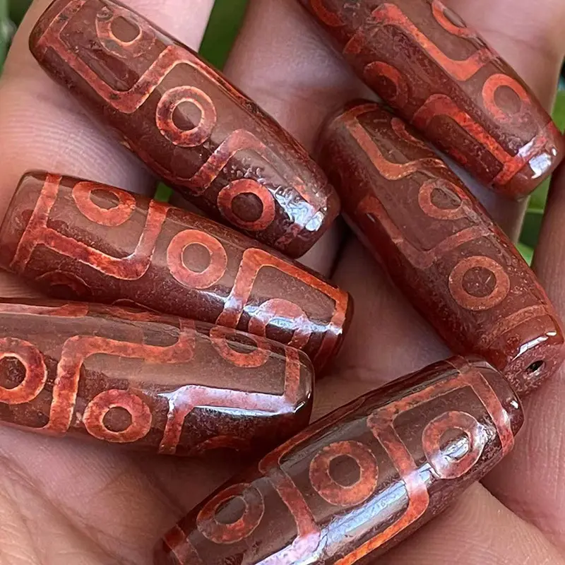 Xizang Dragon Scale Snow Natural Agate 40mm Beads - Image 4