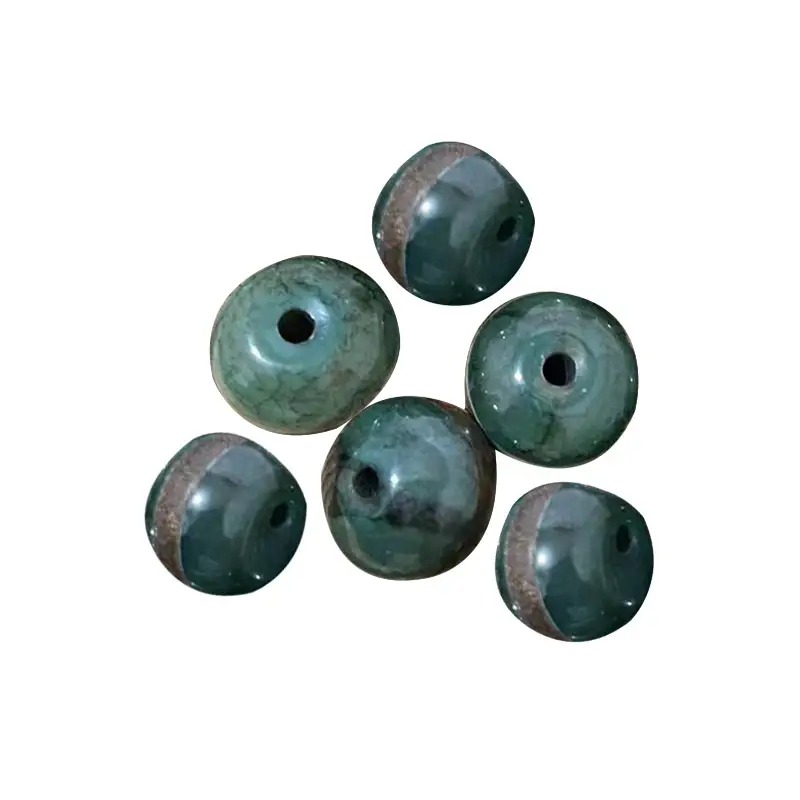 Tianzhu Bodhi Green Ate beads 10x14mm high gloss