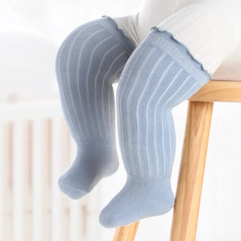 Baby Cotton Socks Newborn Over Knee Leggings Pure Color - Image 4