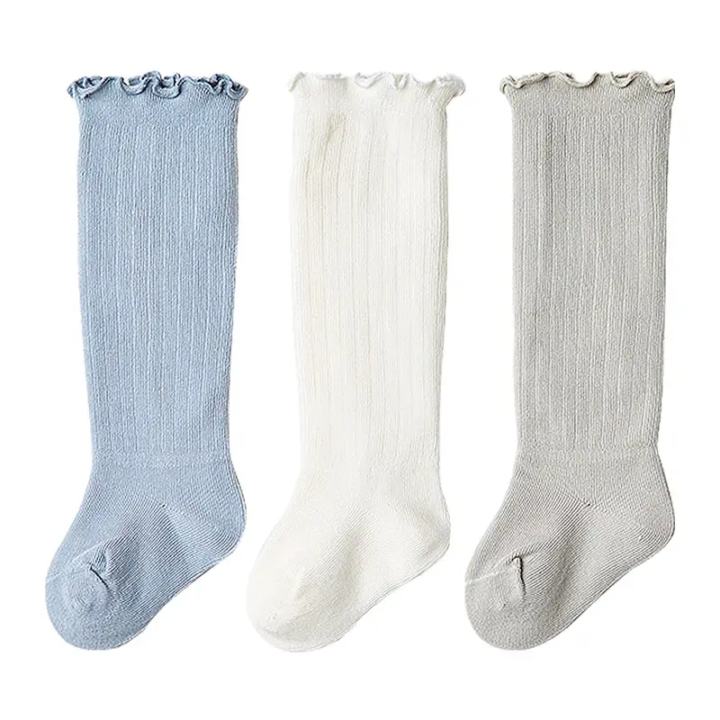 Baby Cotton Socks Newborn Over Knee Leggings Pure Color - Image 7