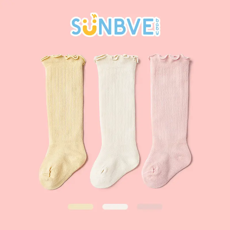 Baby Cotton Socks Newborn Over Knee Leggings Pure Color - Image 2