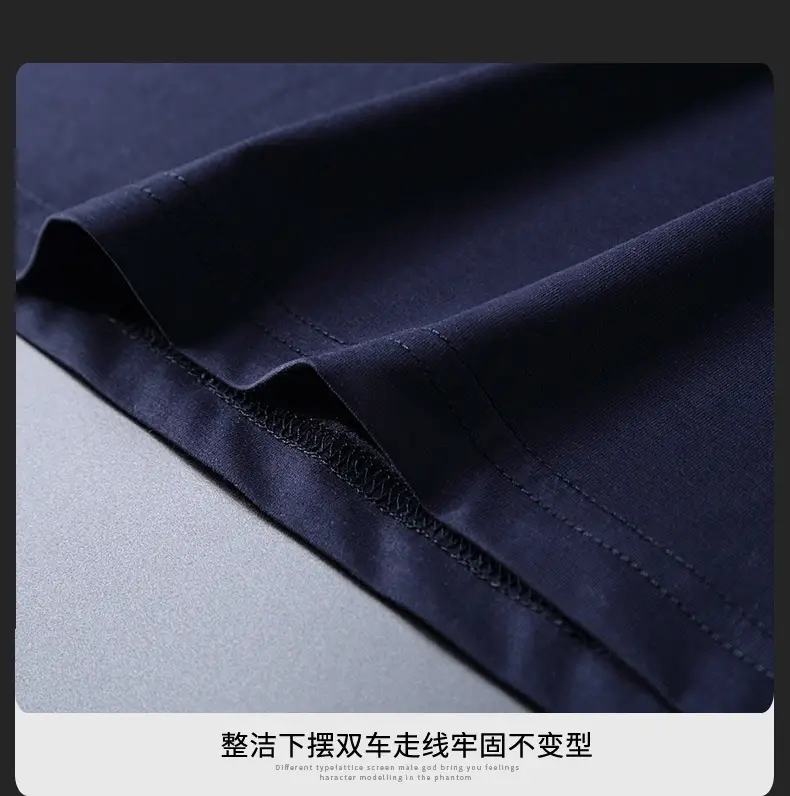 Men V-neck Long Sleeve T-Shirt Grey Korean Style — feature 14