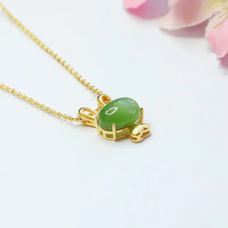 Guan Yu Jade Rabbit Necklace S925 Gold — feature 7