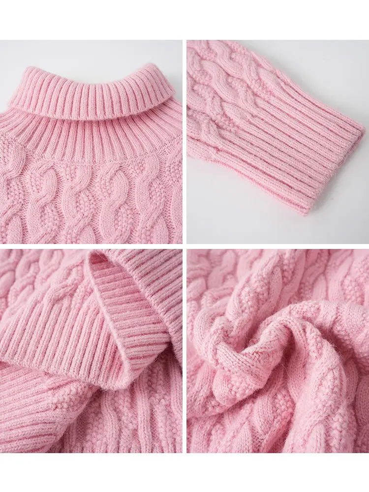 2025 Winter Kids Knit Turtleneck Pullover Medium Large - Image 14