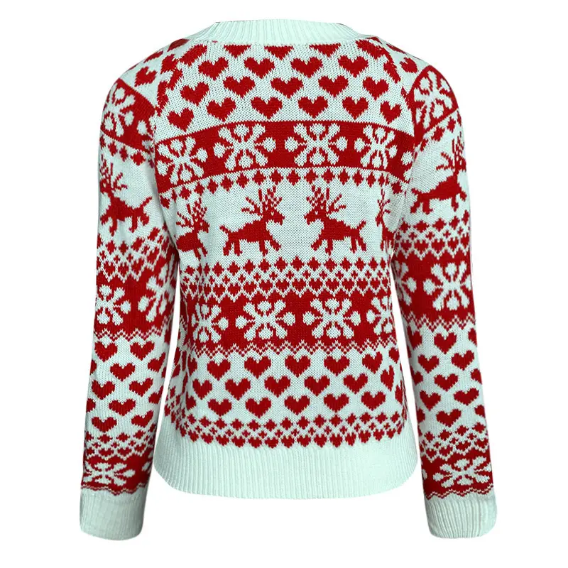 2022 Red White Knitted Women's Christmas Sweater Set — feature 4