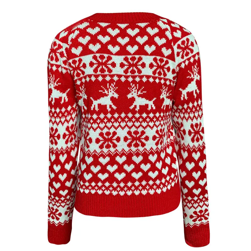 2022 Red White Knitted Women's Christmas Sweater Set — feature 6