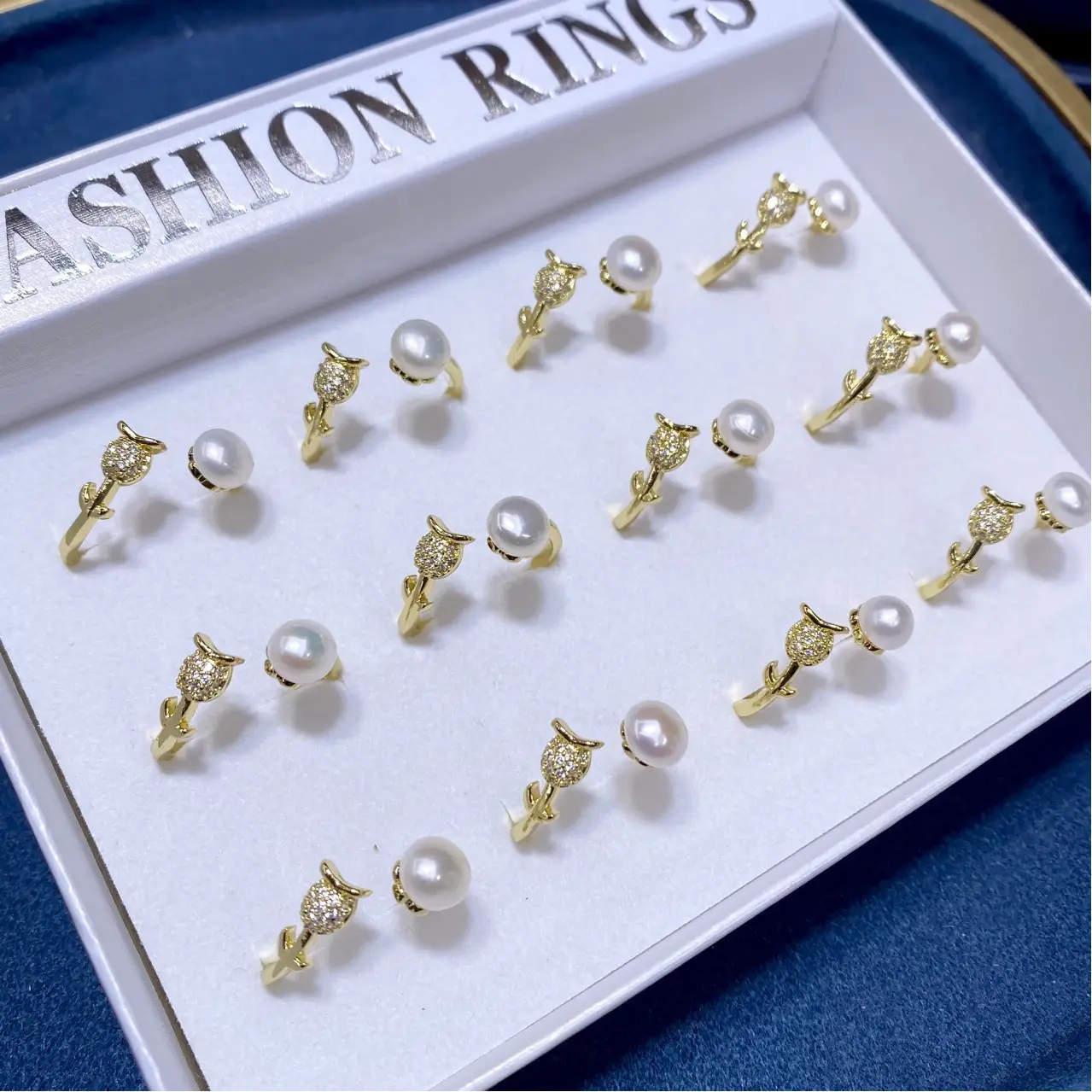 Welfare Pearl Rose Ring with Gold Plated Design - Image 2