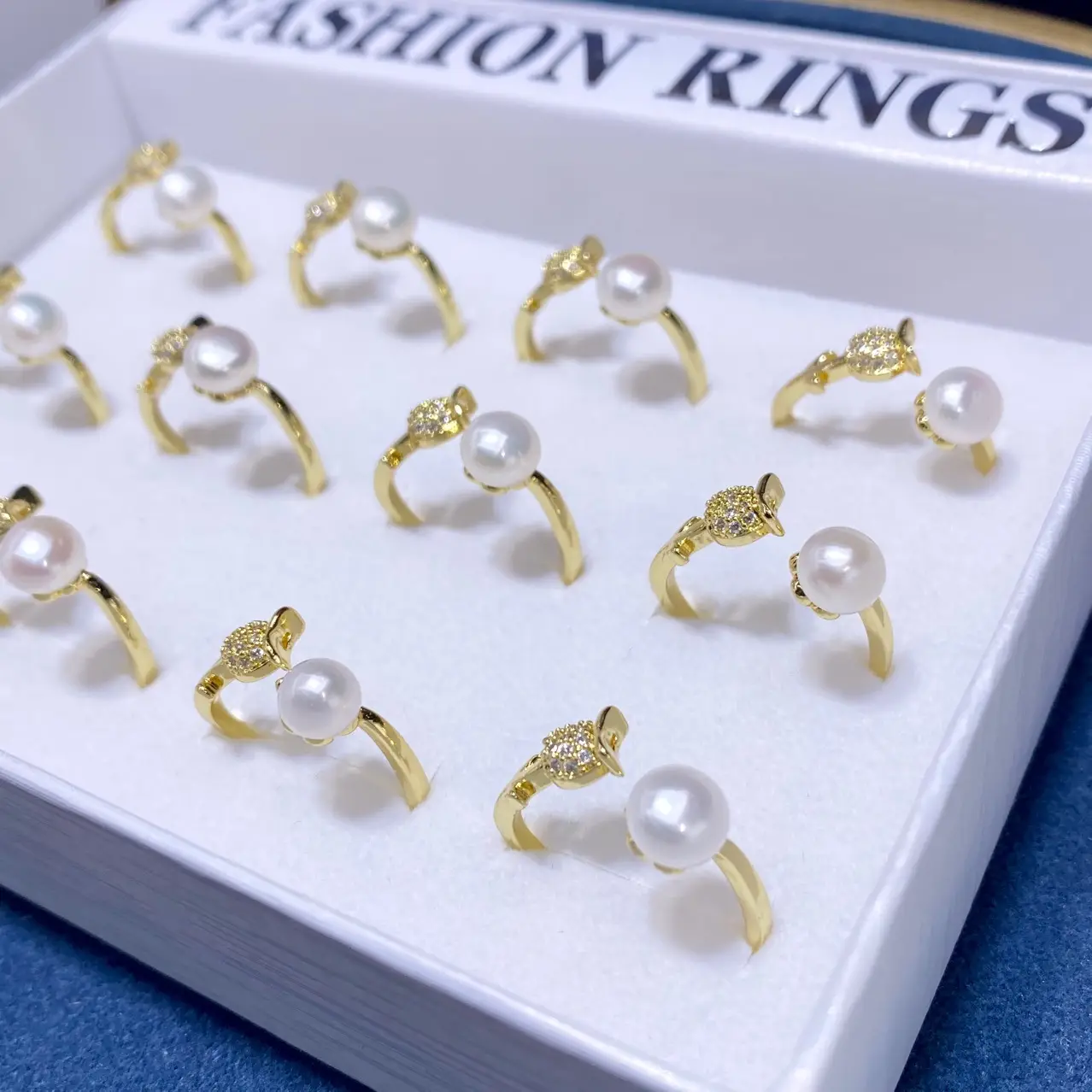 Welfare Pearl Rose Ring with Gold Plated Design — feature 9