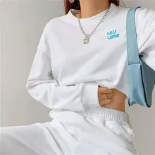 Women Abstract Printed Long Sleeve T-Shirt White 2022 — feature 25