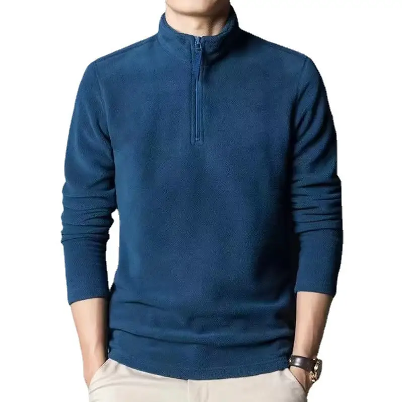 Men Velvet Turtleneck Sweatshirt Winter Warm Maroon - Image 10