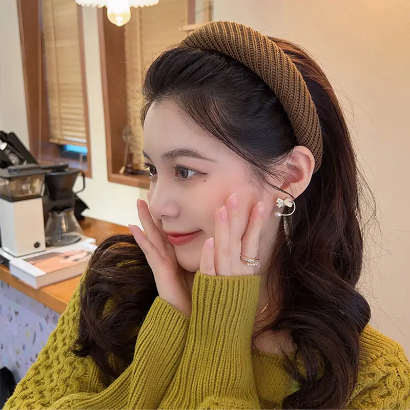 New Korean Style Wide Brim Knitted Hairband for Women - Image 7