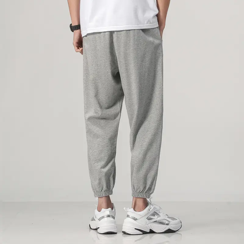 Fleece Sweatpants Men Black Eight Point Winter Loose - Image 5