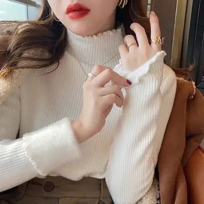 Women's Warm Half Turtleneck Knitted Sweater Set - Image 7