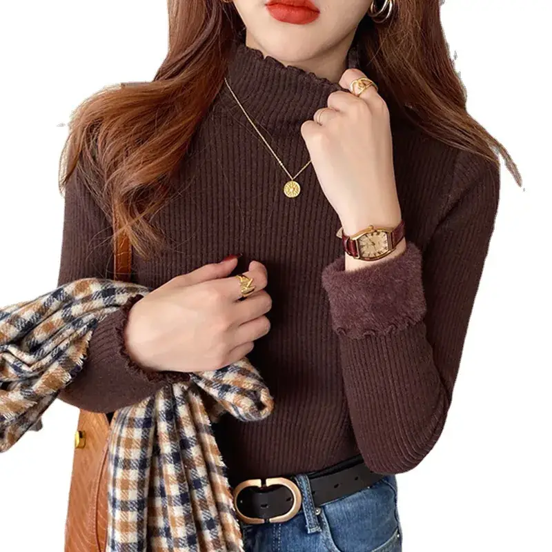 Women's Warm Half Turtleneck Knitted Sweater Set - Image 10