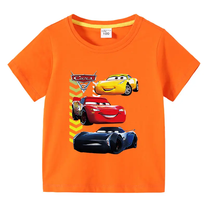 Kids Cars Graphic T-Shirt Green Short Sleeve Cotton - Image 14