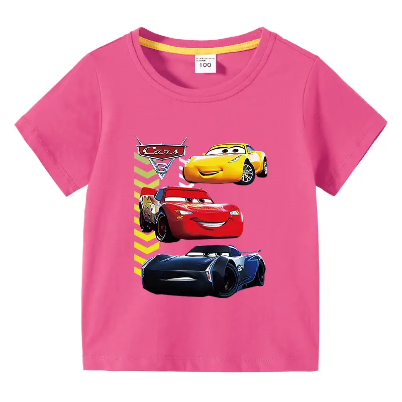Kids Cars Graphic T-Shirt Green Short Sleeve Cotton - Image 11