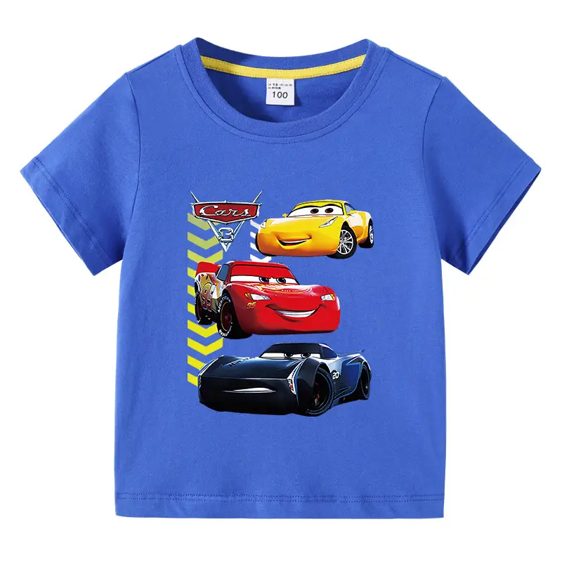 Kids Cars Graphic T-Shirt Green Short Sleeve Cotton - Image 13