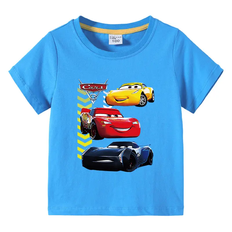 Kids Cars Graphic T-Shirt Green Short Sleeve Cotton - Image 15