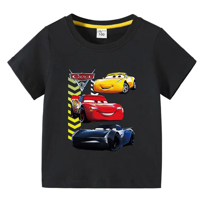 Kids Cars Graphic T-Shirt Green Short Sleeve Cotton - Image 8