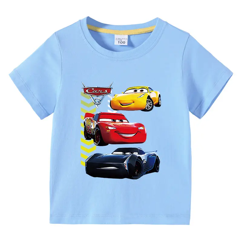 Kids Cars Graphic T-Shirt Green Short Sleeve Cotton - Image 9