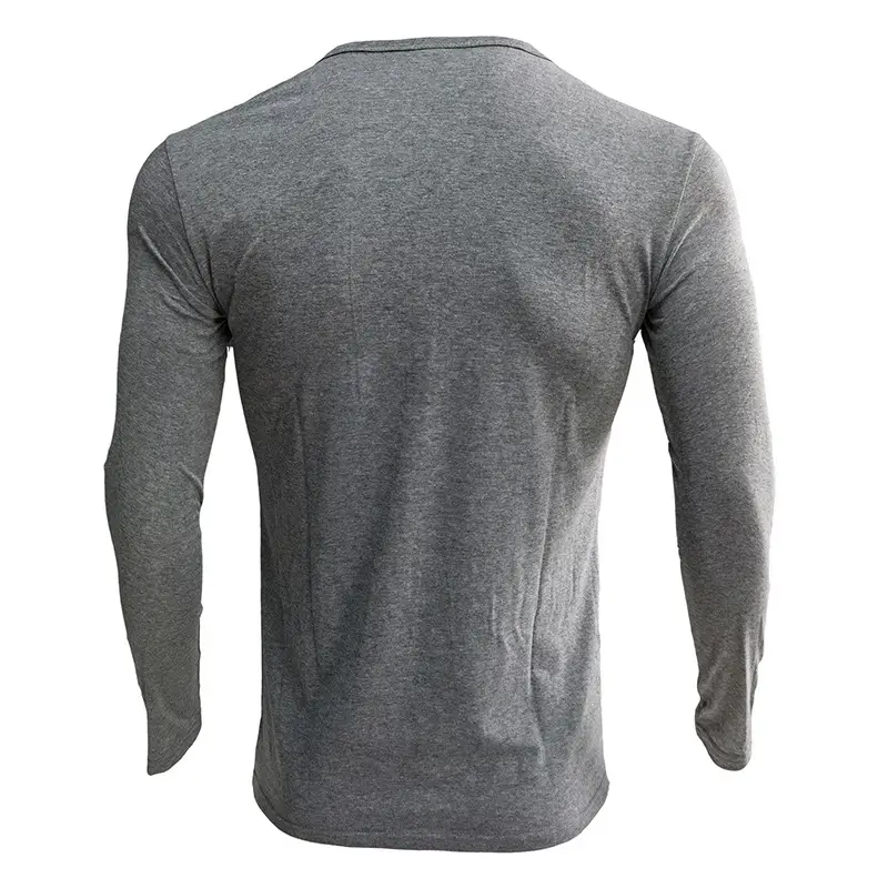 Men's Long Sleeve Button Down T-Shirt Maroon Black White - Image 8