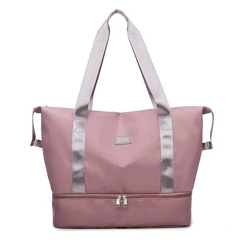 Women's Pink Zipper Travel Bag Large Elegant Design - Image 7