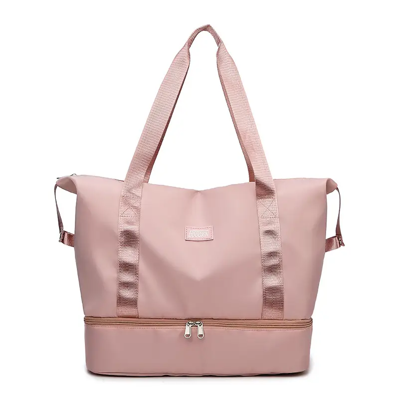 Women's Pink Zipper Travel Bag Large Elegant Design - Image 8