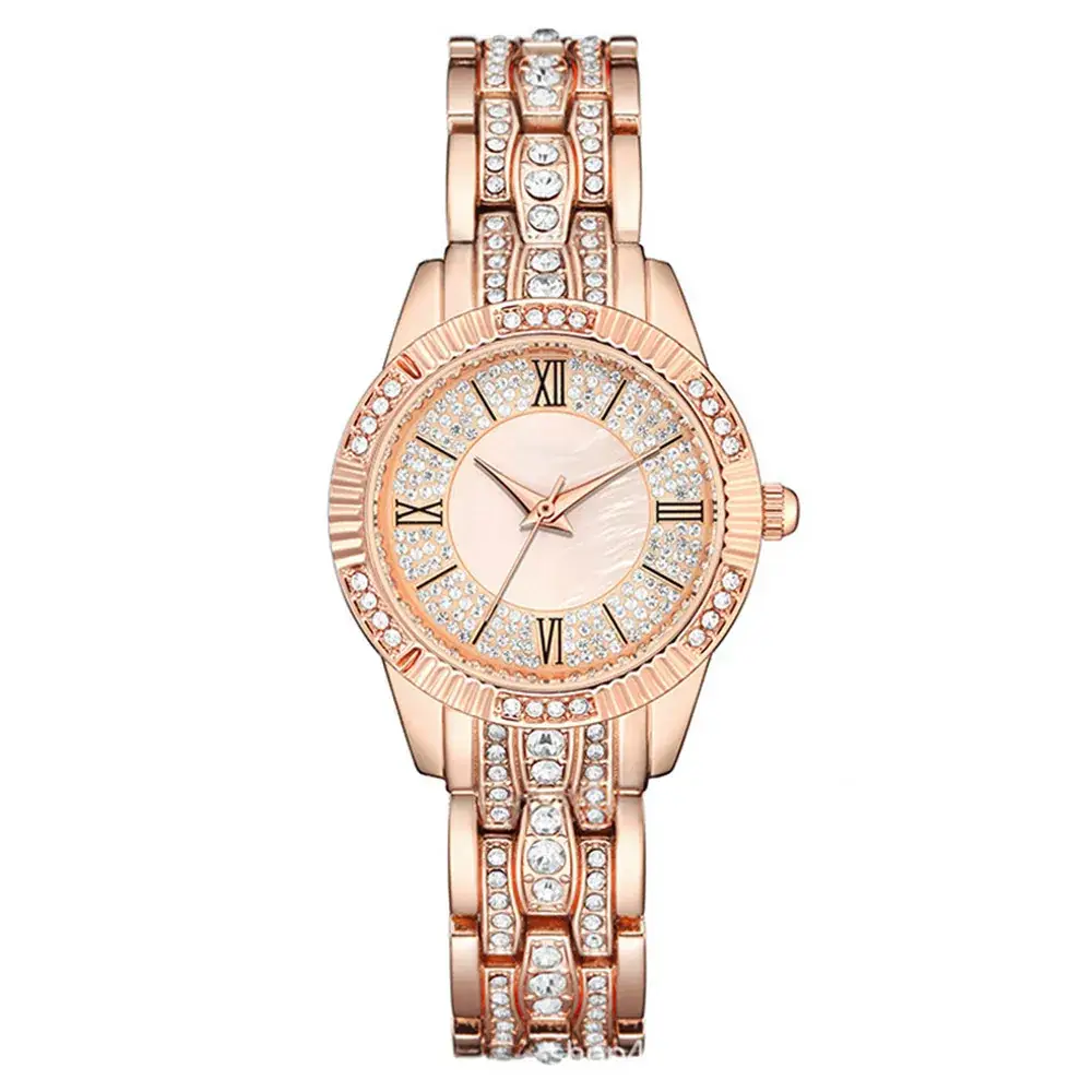 2022 Women's Rose Gold Rhinestone Watch Set - Image 2