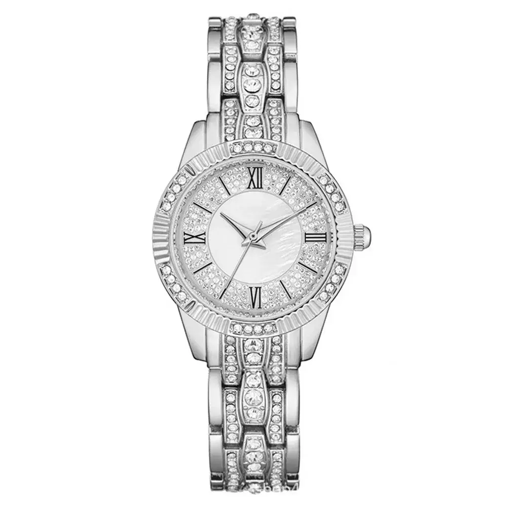 2022 Women's Rose Gold Rhinestone Watch Set - Image 3