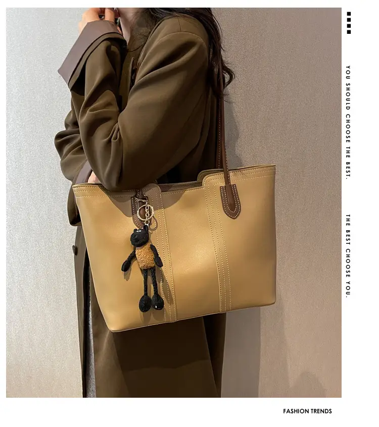 Brown Korean Style Large Shoulder Bag for Women — feature 10