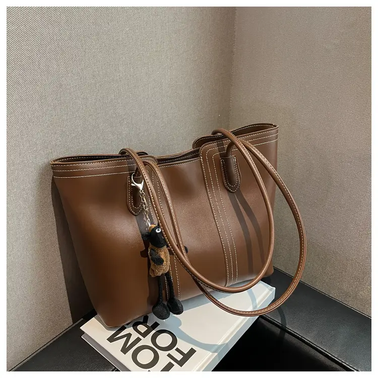 Brown Korean Style Large Shoulder Bag for Women — feature 17