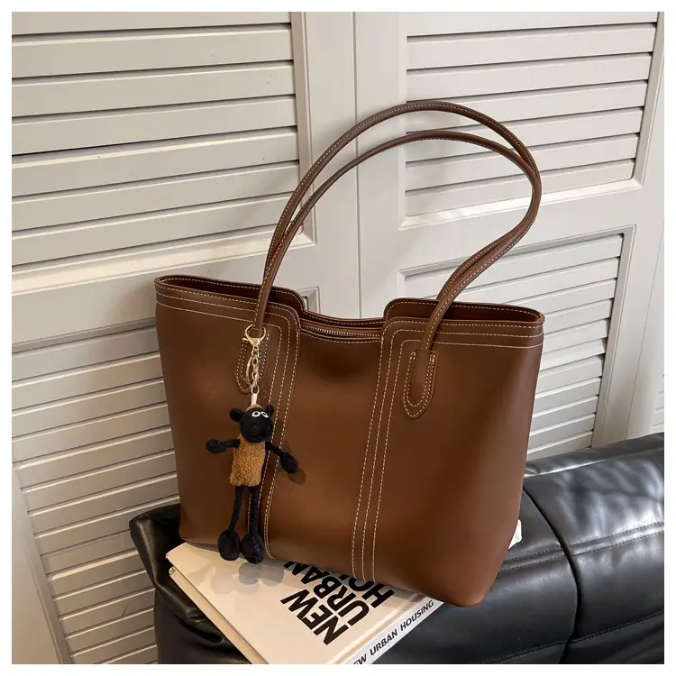 Brown Korean Style Large Shoulder Bag for Women — feature 18
