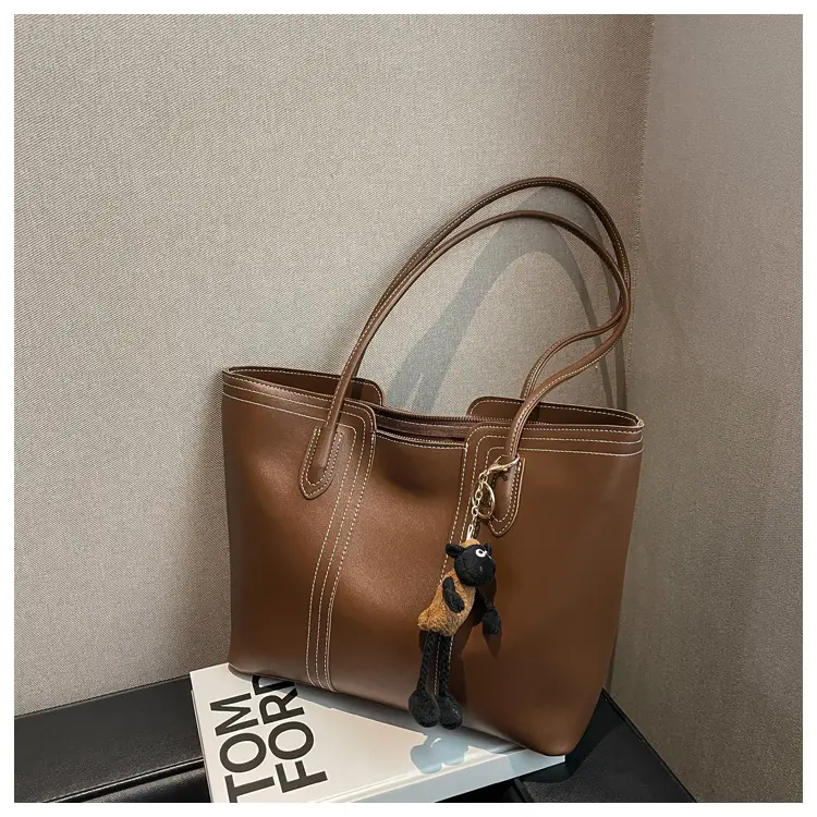 Brown Korean Style Large Shoulder Bag for Women — feature 19