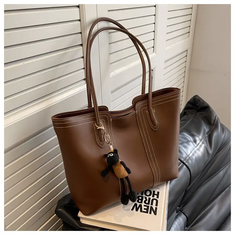 Brown Korean Style Large Shoulder Bag for Women — feature 20